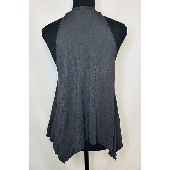 American‎ Eagle AE Soft & Sexy Halter Neck Tank Top XS Gray Black Asymmetric Hem - Picture 3 of 10